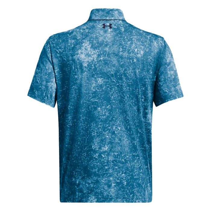 Under Armour Playoff 3.0 Printed Golf Polo Shirt - Photon Blue