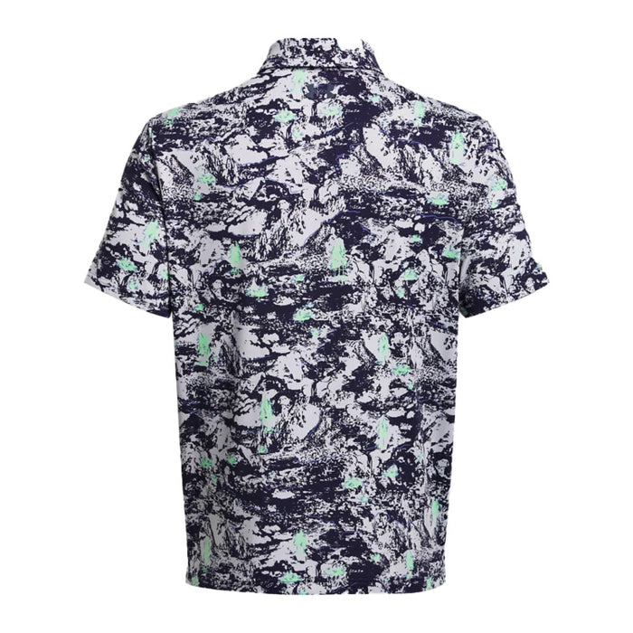 Under Armour Playoff 3.0 Printed Golf Polo Shirt - Grey/Green