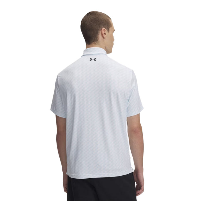 Under Armour Playoff 3.0 Printed Golf Polo Shirt - Stream/White/Black