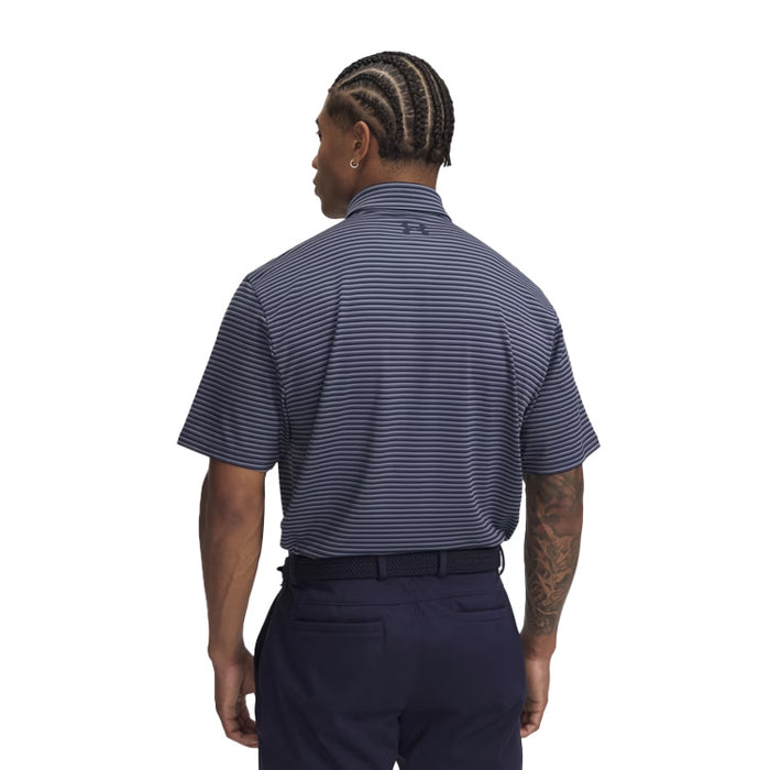 Under Armour Playoff 3.0 Stripe Golf Polo Shirt - Navy/Grey