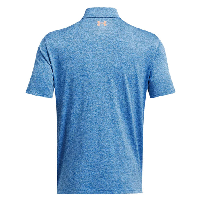 Under Armour Playoff 3.0 Stripe Golf Polo Shirt - Photon Blue/Nova Orange