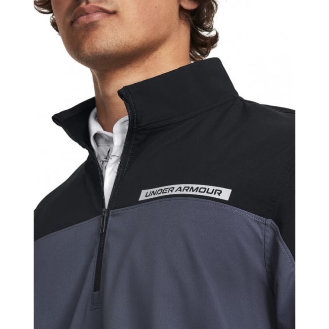 Under Armour Storm Windstrike 1/2 Zip Golf Top - Black / Downpour Gray