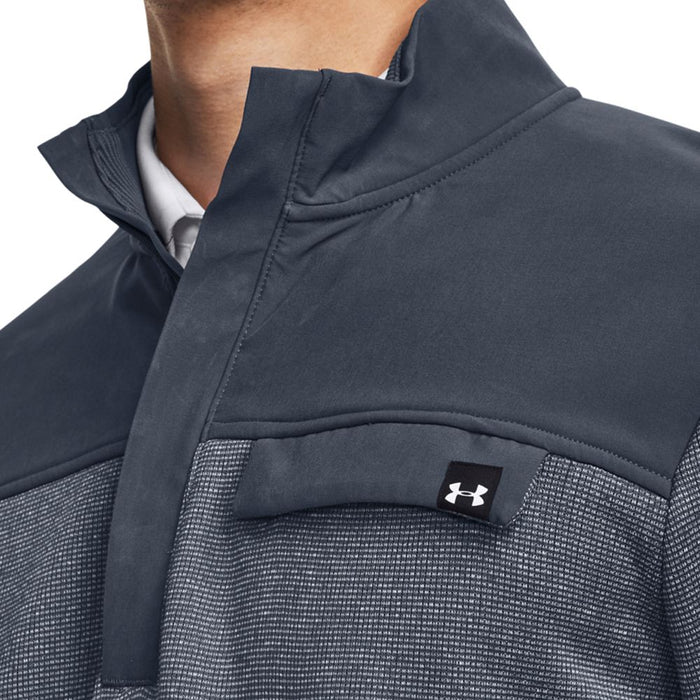 Under Armour Storm Sweater Fleece 1/2 Zip Golf Top - Downpour Grey / White