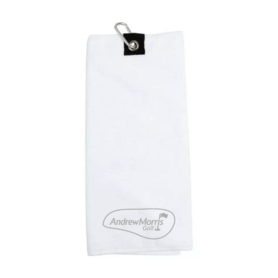 Andrew Morris Golf Embroidered Tri-Fold Towel - White