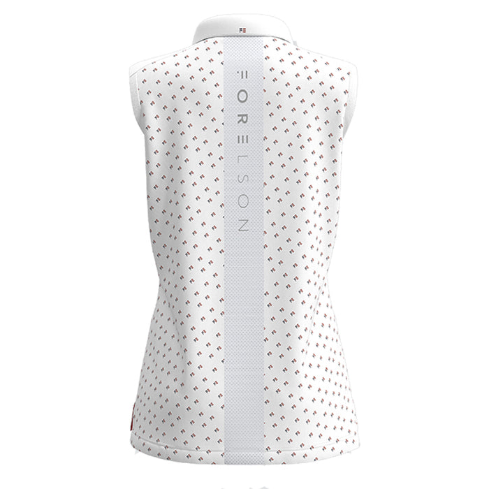 Forelson Buckland Ladies Sleeveless Golf Polo Shirt - White