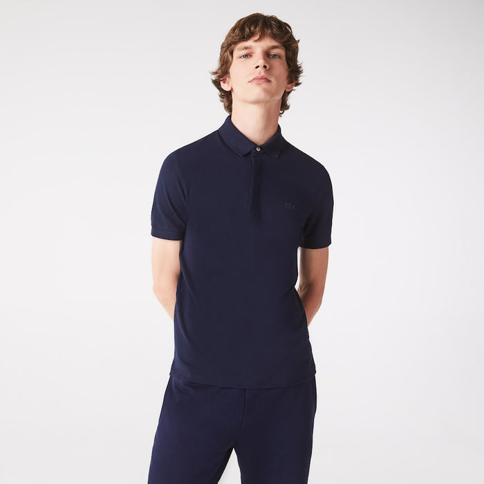 Lacoste Smart Paris Stretch Cotton Pique Polo Shirt - Navy