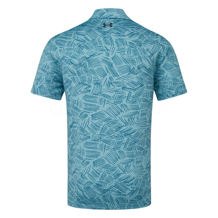 Under Armour Playoff 3.0 Printed Golf Polo - Still Water / Static Blue
