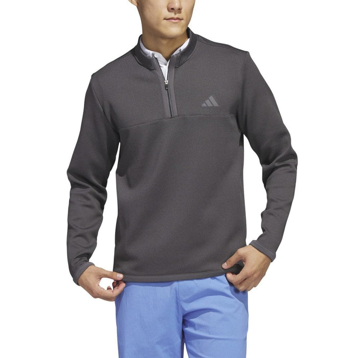 adidas Microdot 1/4 Zip Golf Pullover - Black/White