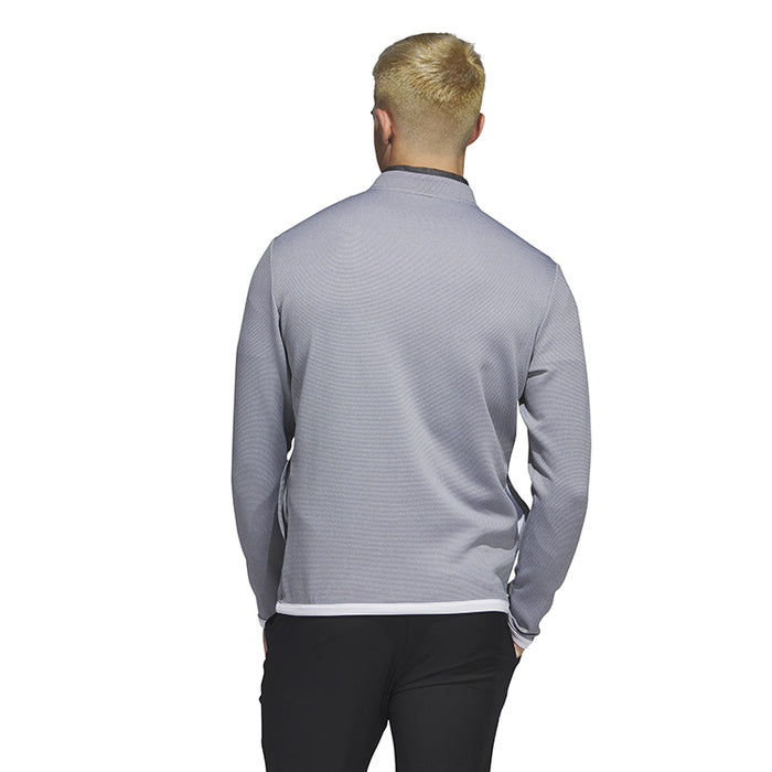 adidas Microdot 1/4 Zip Golf Pullover - White/Grey