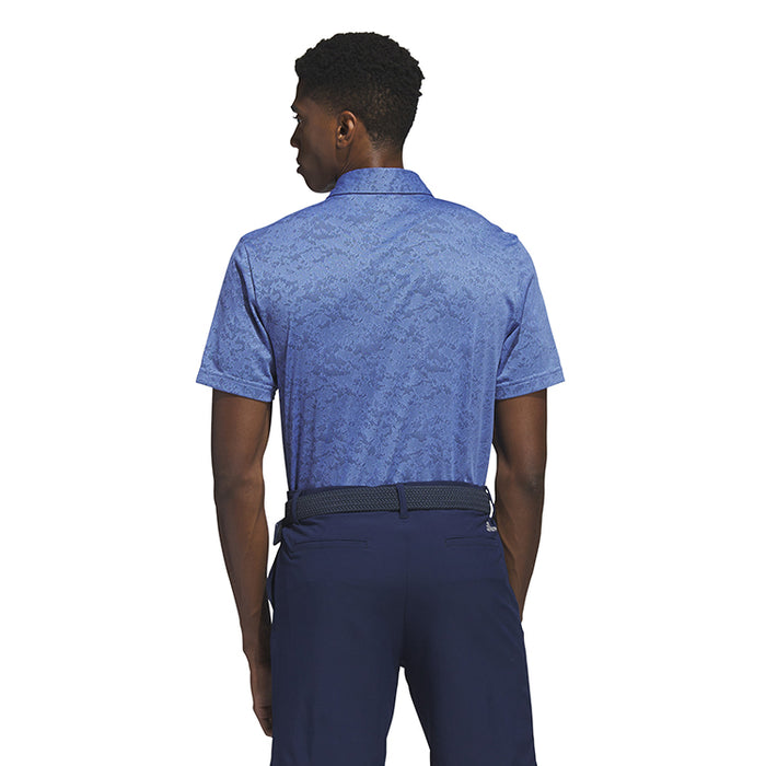 adidas Textured Golf Polo Shirt - Blue/Navy