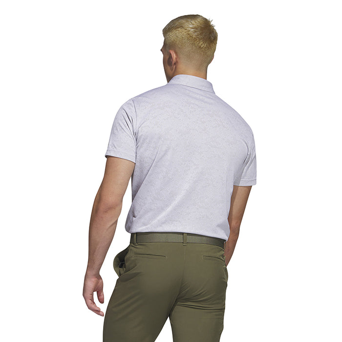 adidas Textured Golf Polo Shirt - White/Grey