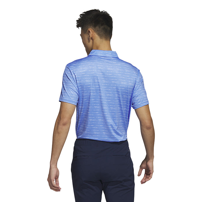 adidas Stripe Zip Golf Polo Shirt - Blue/White