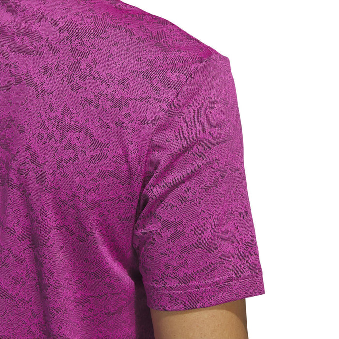 adidas Textured Jacquard Golf Polo Shirt - Lucid Fuschia