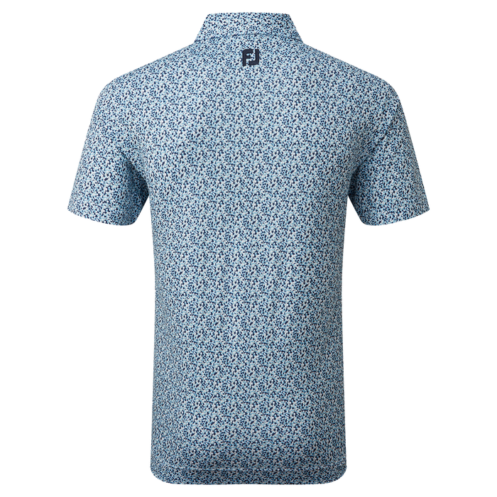 Footjoy Confetti Print Pique Golf Polo Shirt - True Blue