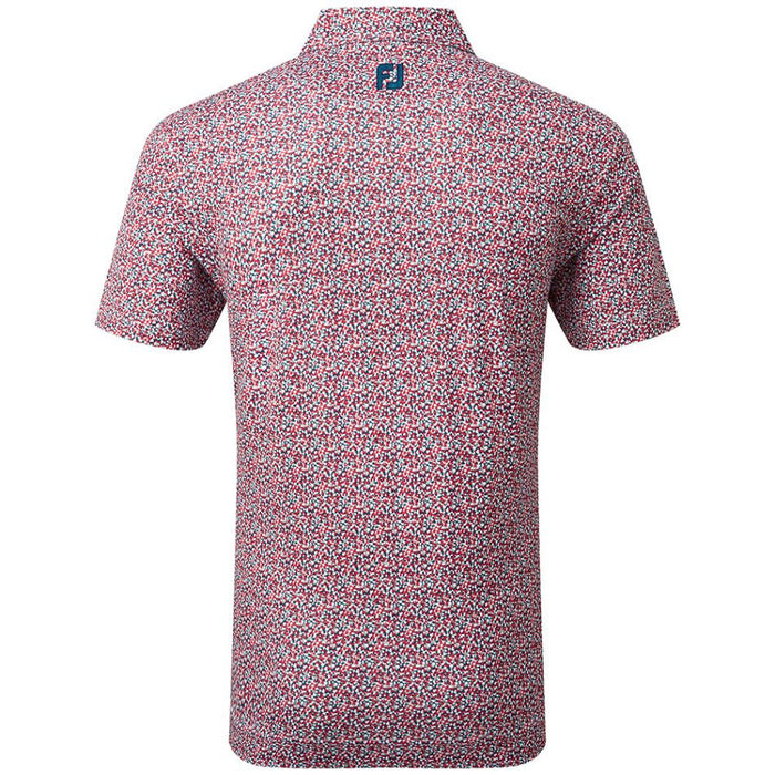 Footjoy Confetti Print Pique Golf Polo Shirt - Red
