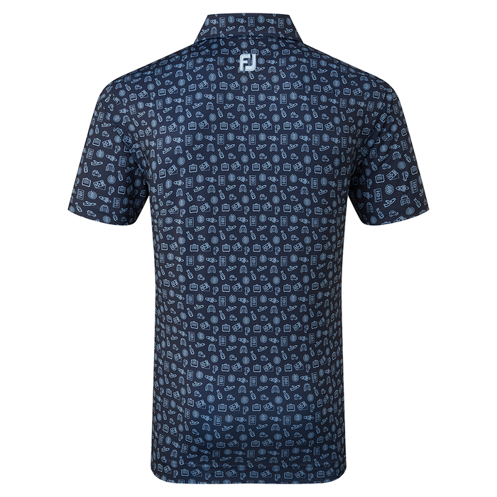 Footjoy Travel Print Golf Polo Shirt - Navy