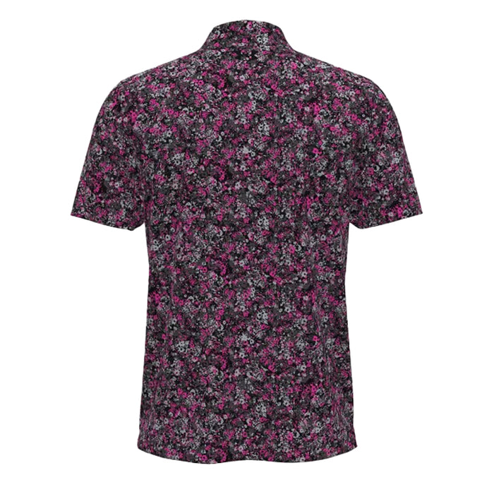Under Armour Playoff Print Golf Polo Shirt - Black/Pink