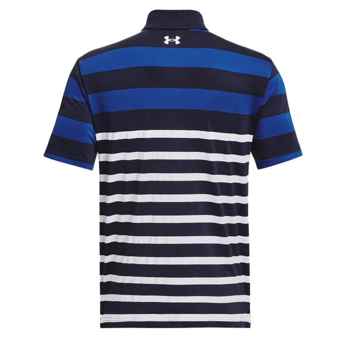Under Armour Playoff Stripe Golf Polo Shirt - Navy/Blue/White